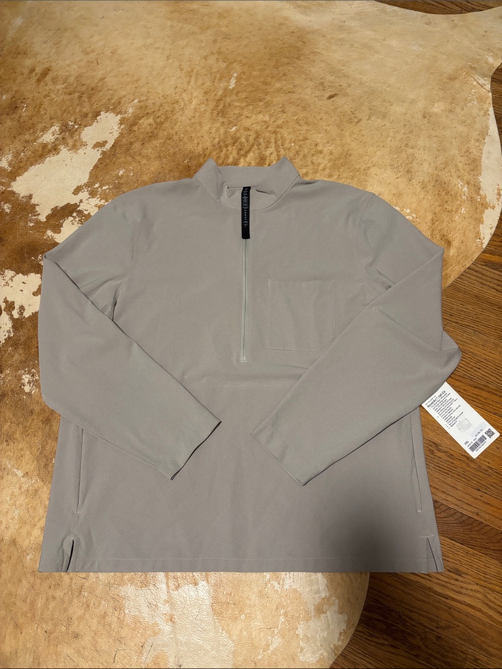 NWT lululemon athletica Mens Woven Air Half Half-Zip Jacket in grey/beige XXL